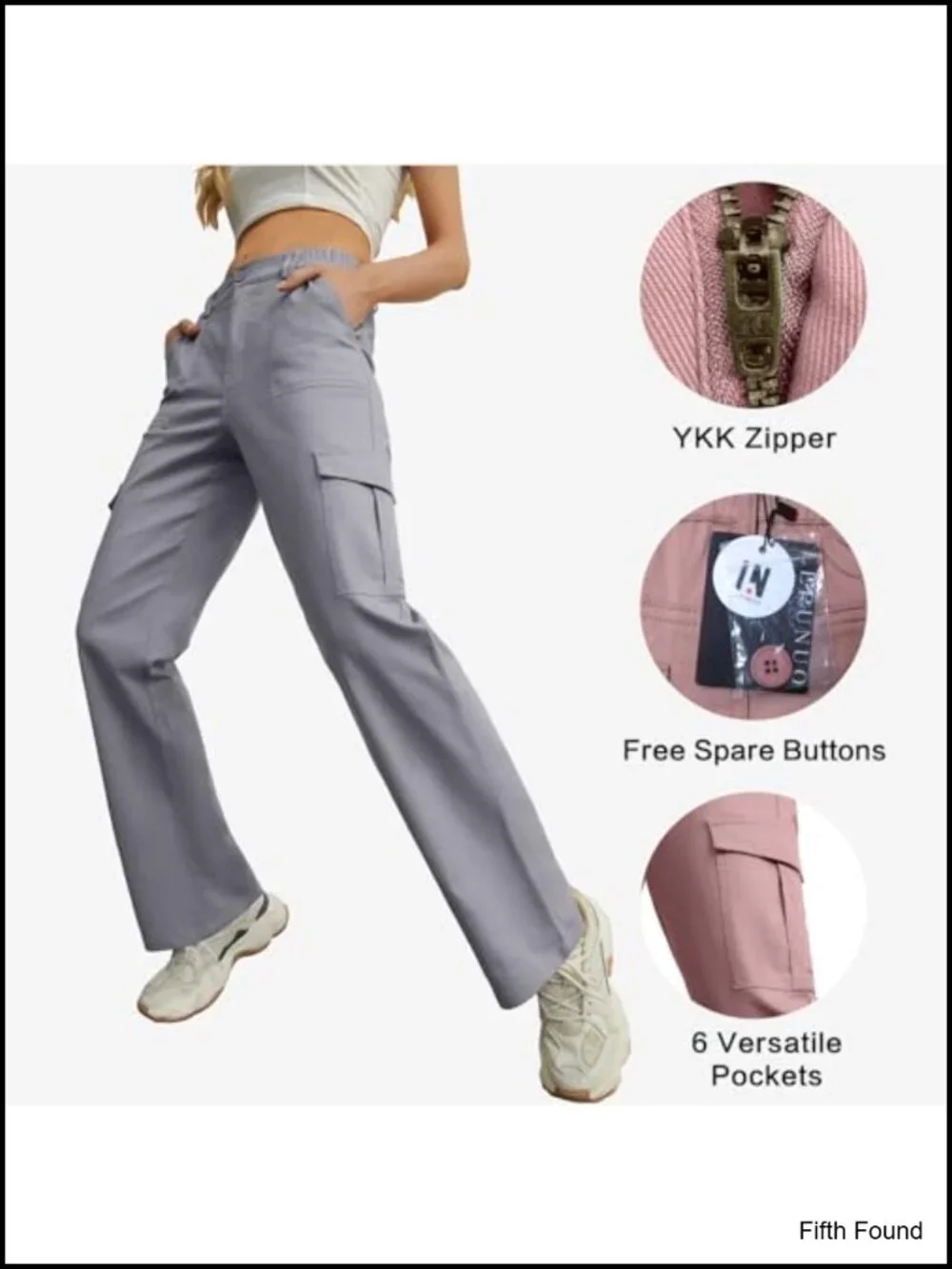 High Waisted Baggy Cargo Pants with 6 Pockets Y2K Streetwear